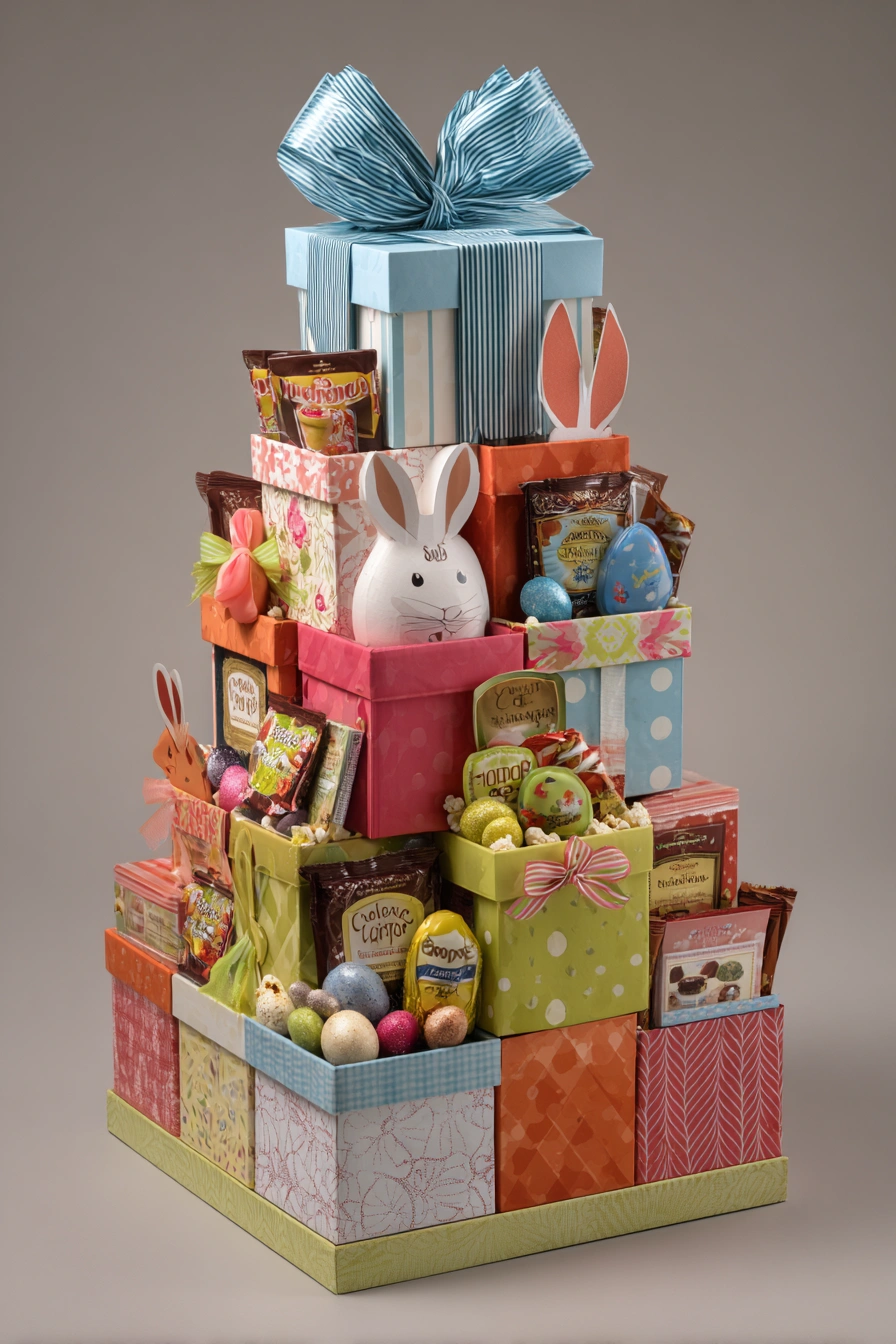 Playful Easter Surprise Gift Tower