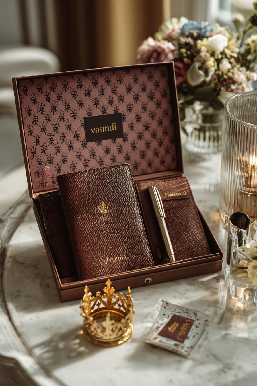 Luxury Personalized Leather Gift Set