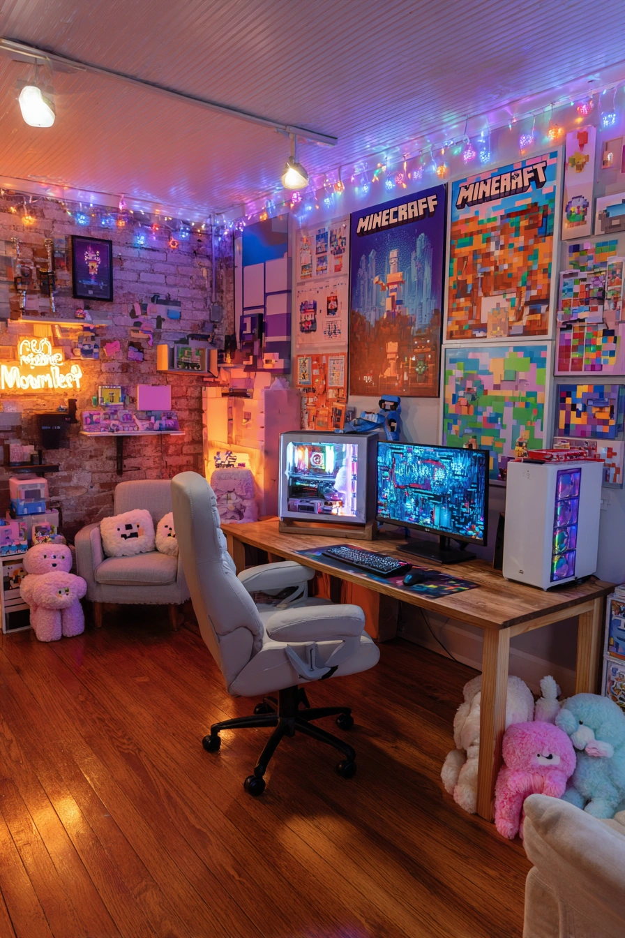 Cozy Futuristic Gaming Room Aesthetic