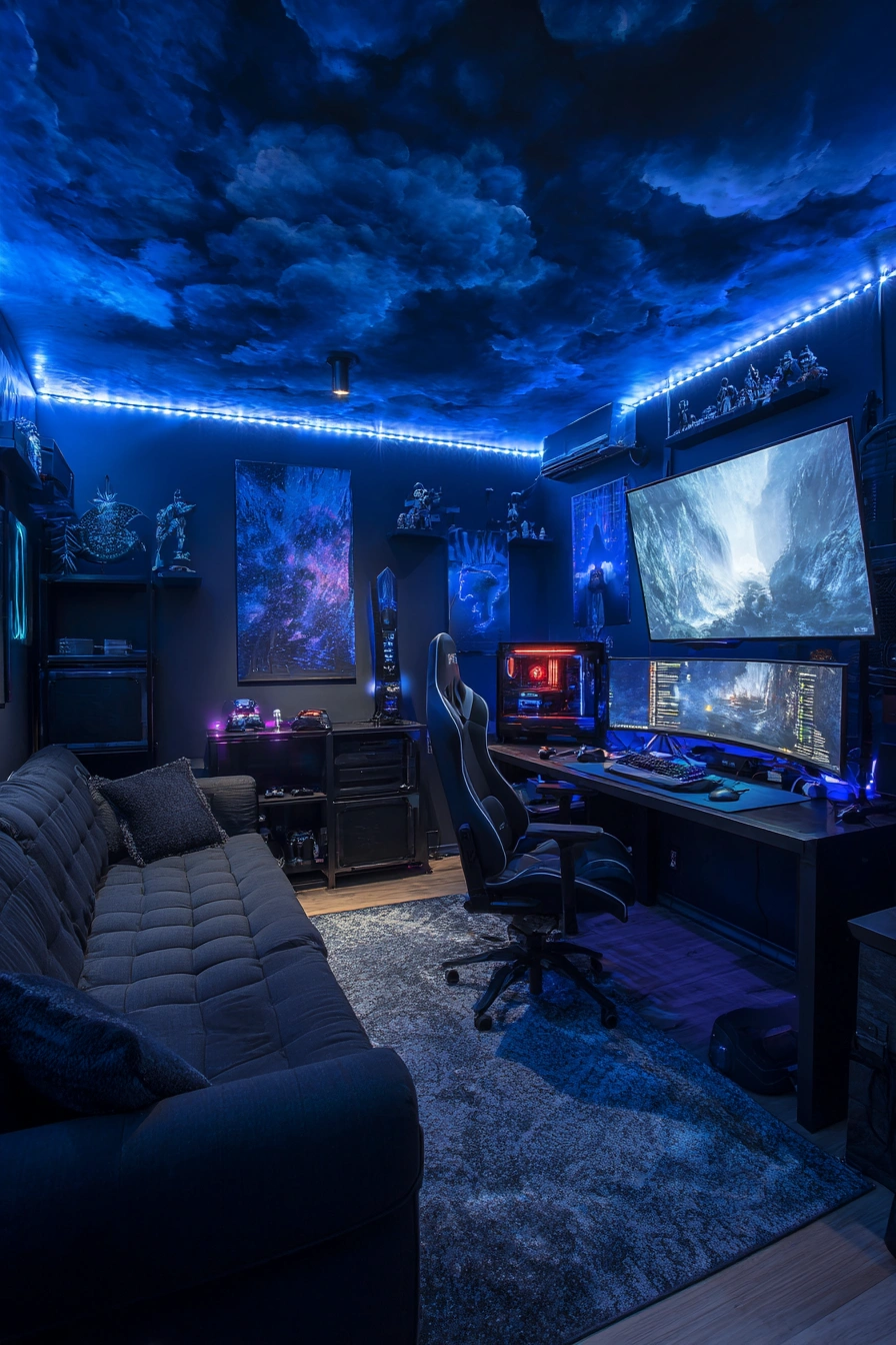 Immersive Futuristic Gaming Den