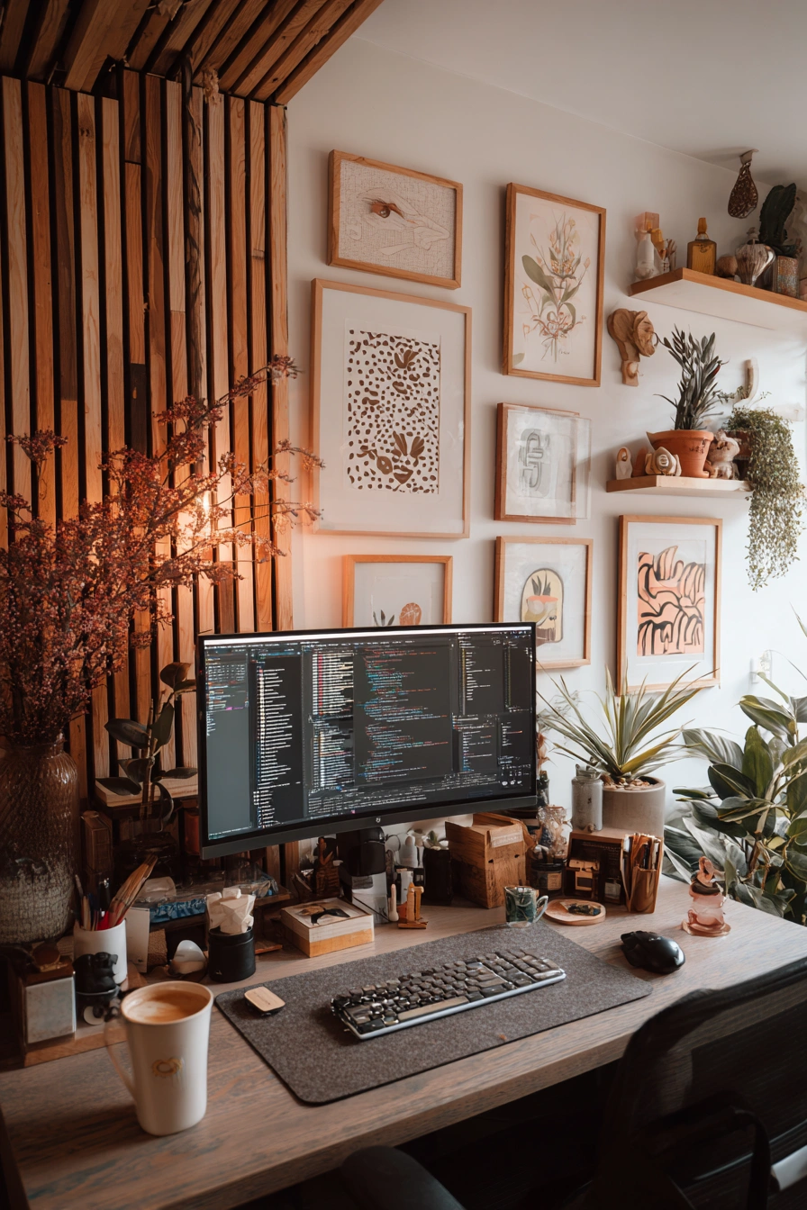Warm Futuristic Home Gaming Nook