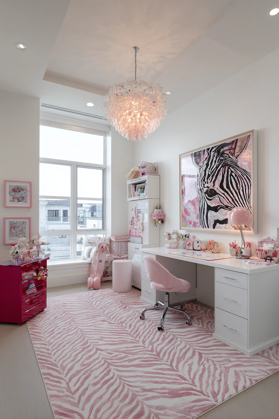 Chic Pink Girls Playroom