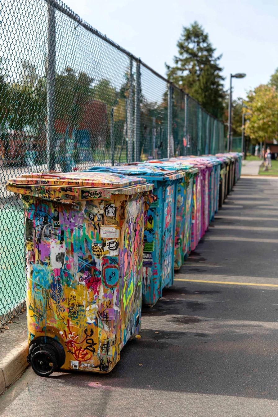 Urban Graffiti Rain Barrel Row