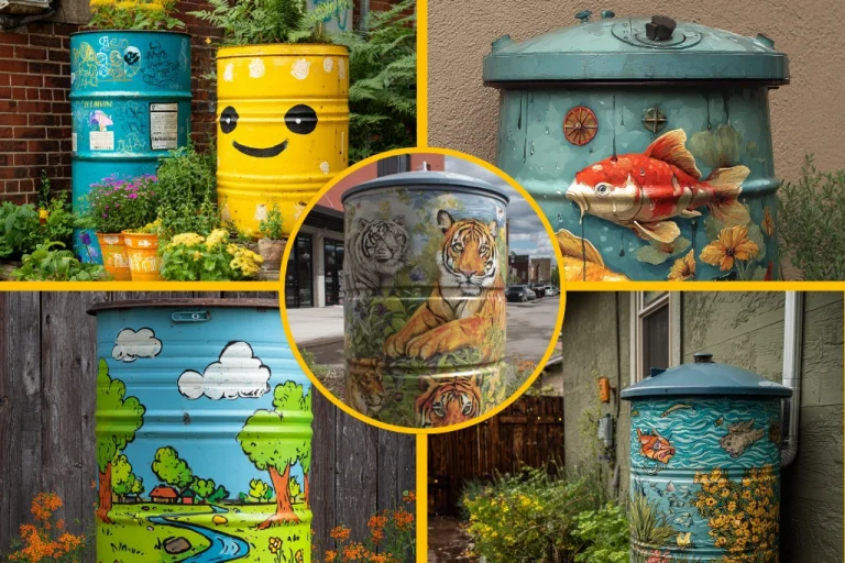 14 Rain Barrel Painting Ideas To Add Color to Your Yard