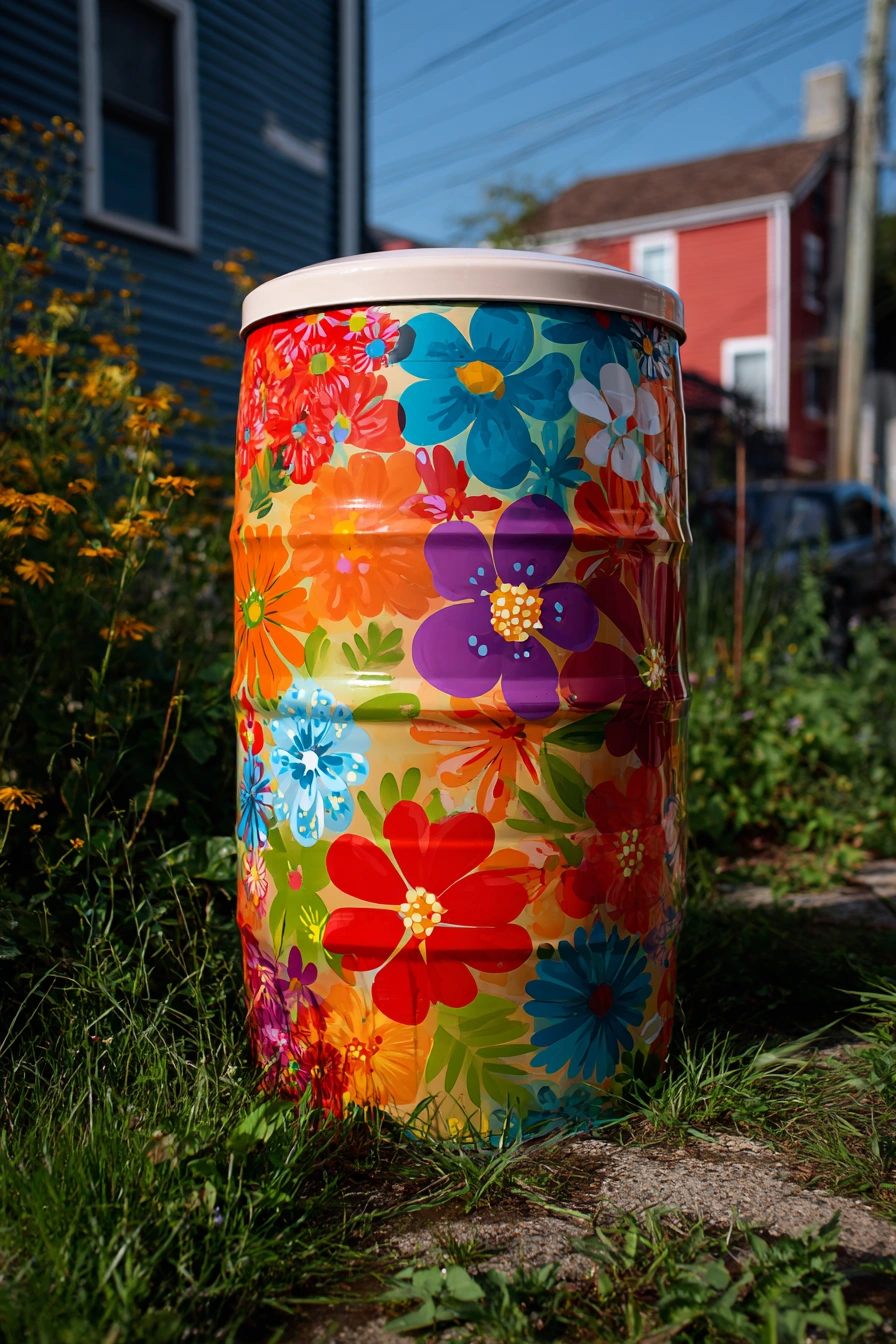 Bold Floral Rain Barrel Pop