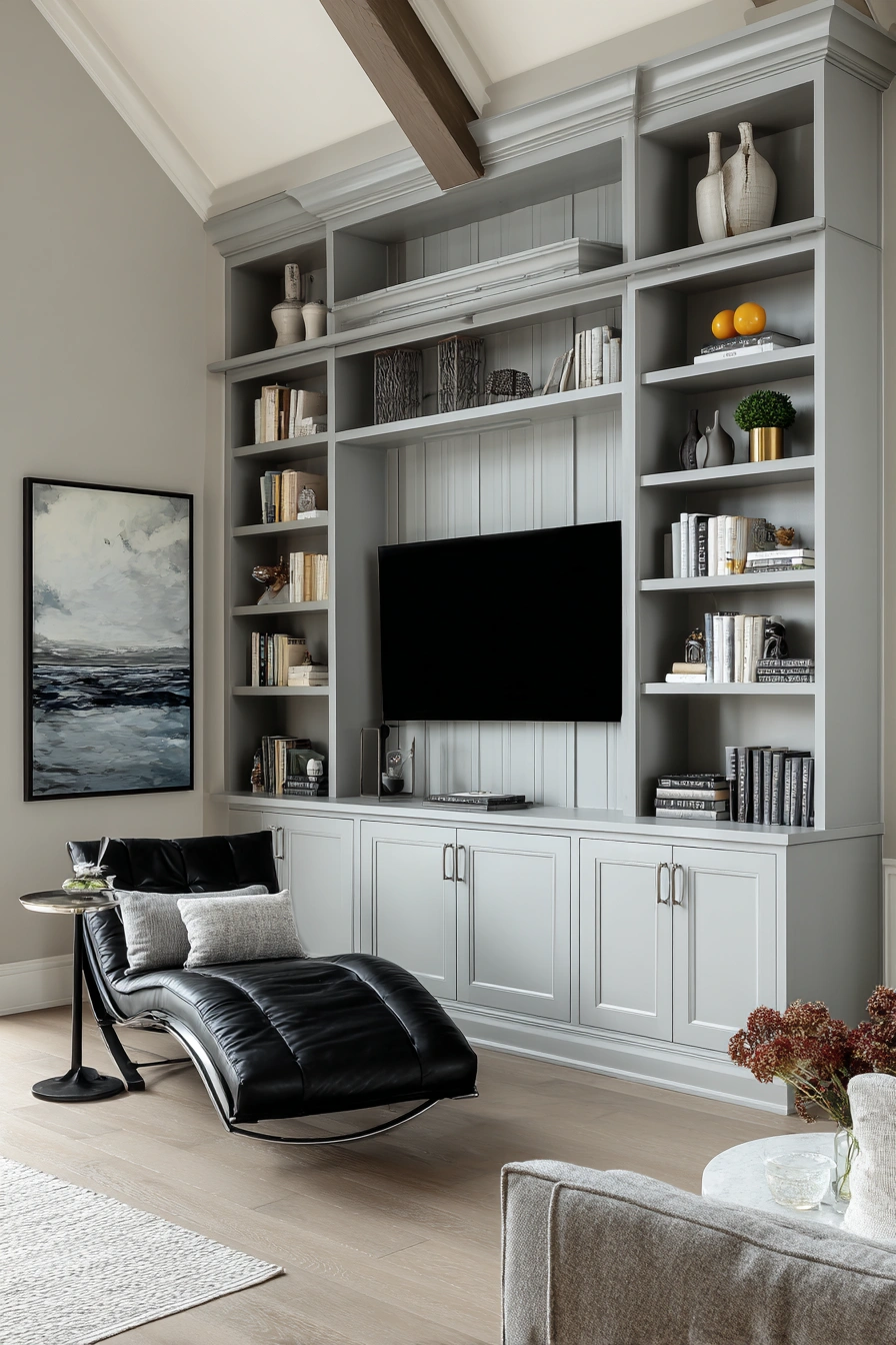 Sophisticated Built-In TV Wall