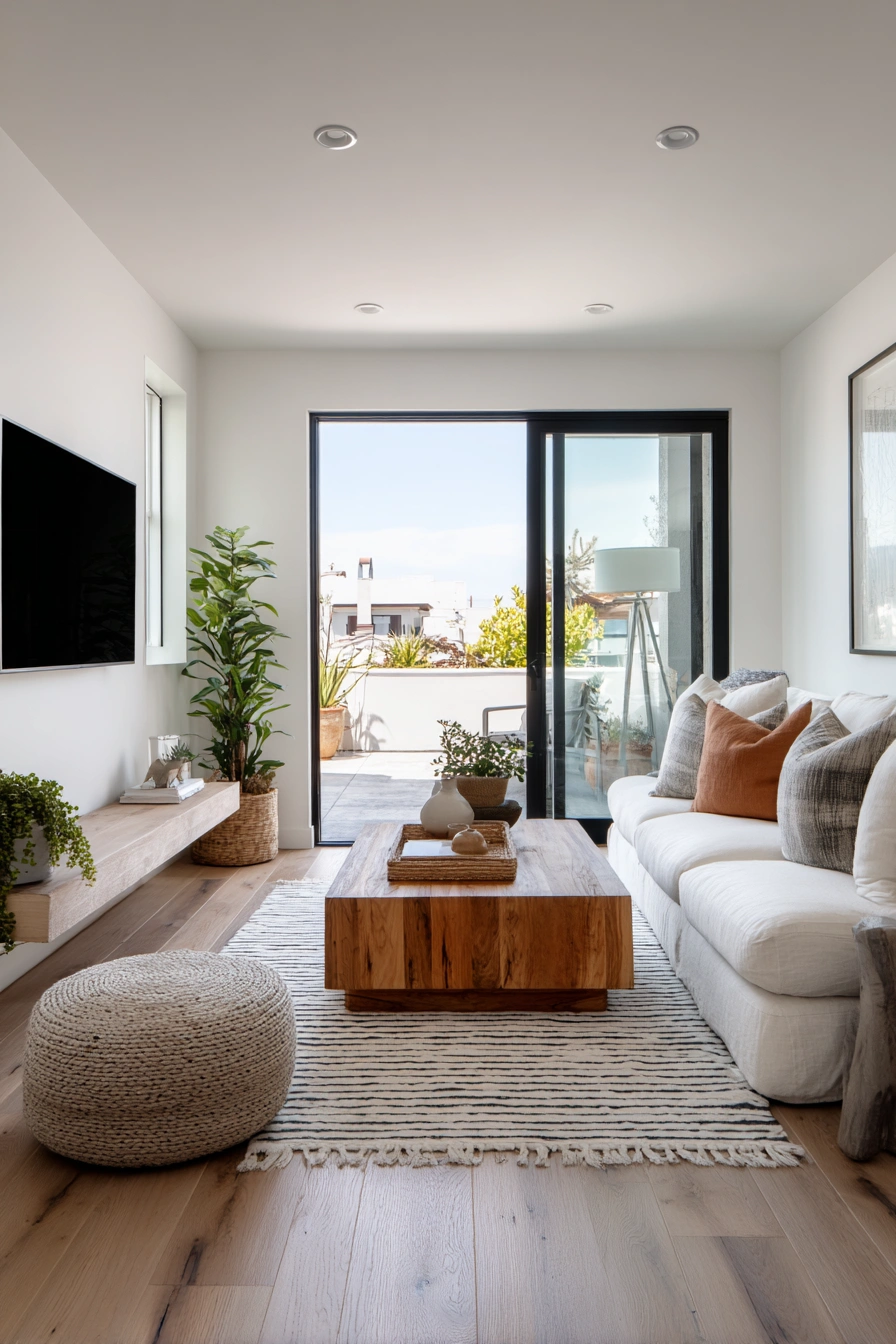 Minimal Rectangular Living Room TV Setup