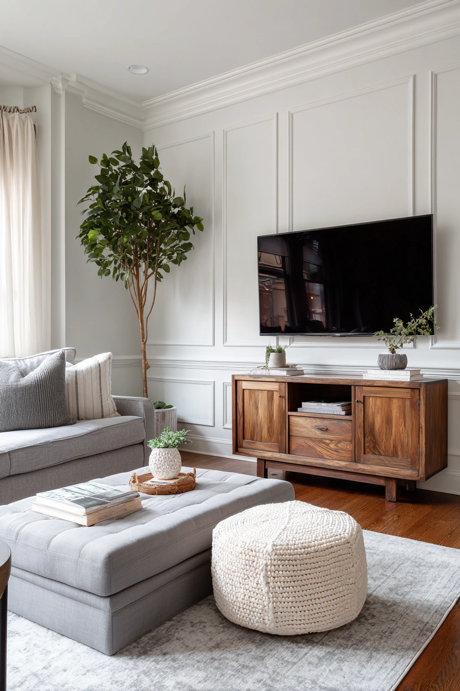 Timeless Rectangular Living Room TV Setup