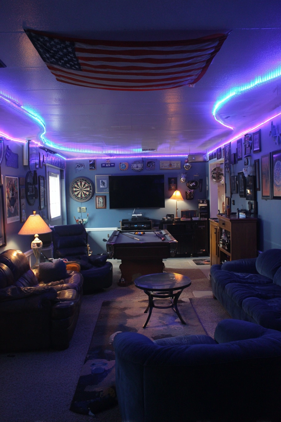 Neon-Lit Ultimate Man Cave