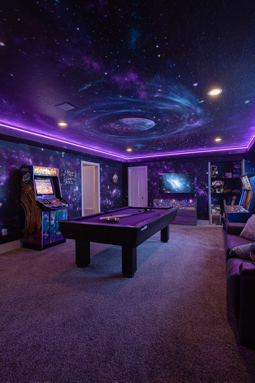 Galaxy-Themed Ultimate Man Cave