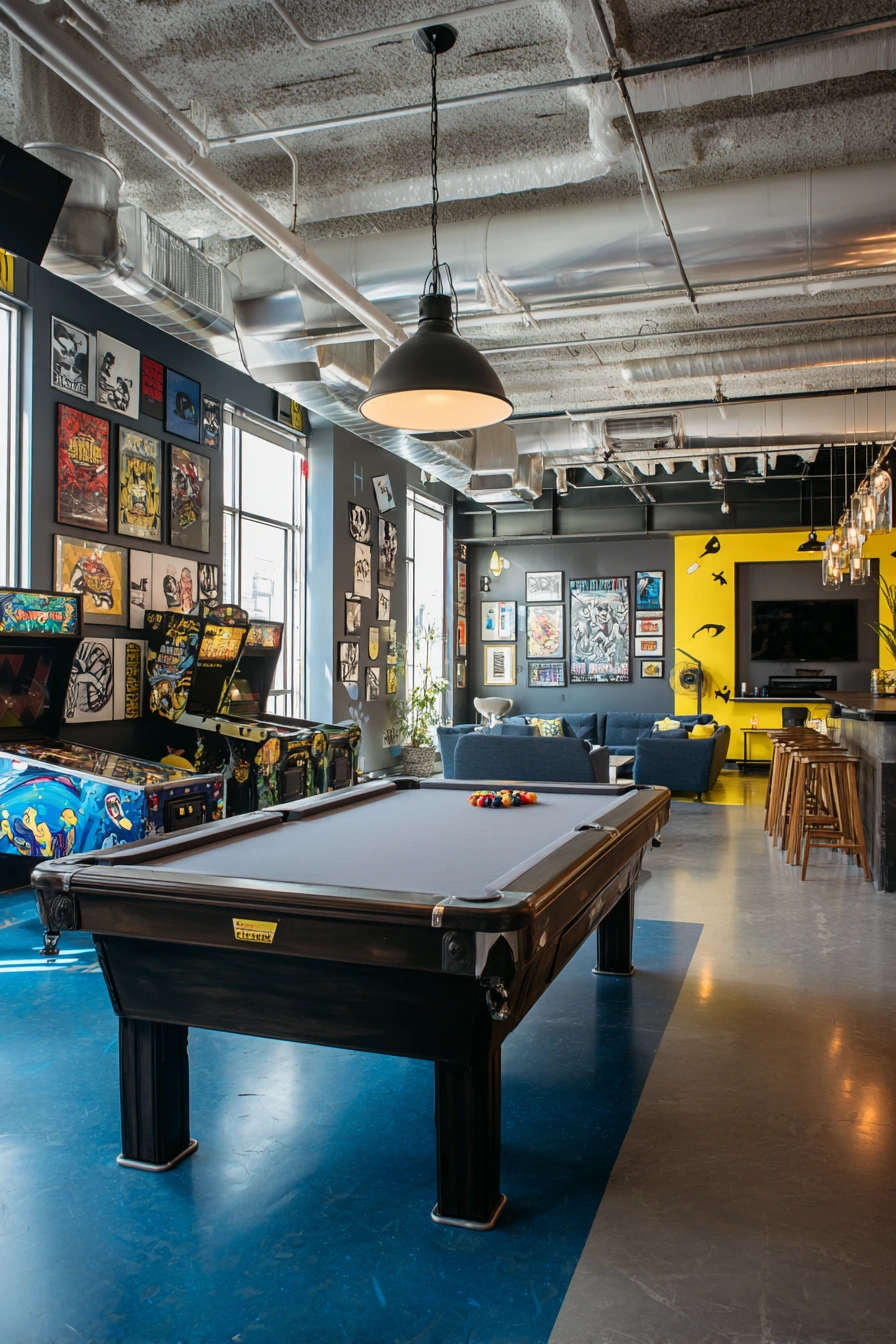 Industrial Arcade Game Room Man Cave