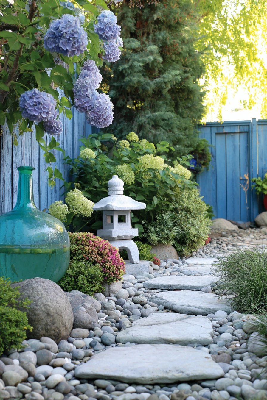 Serene Blue Garden Pathway
