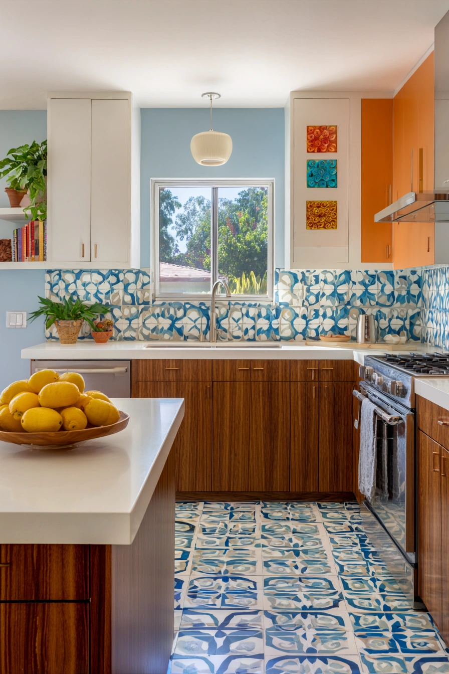 Playful Mid-Century Kitchen Color Pop