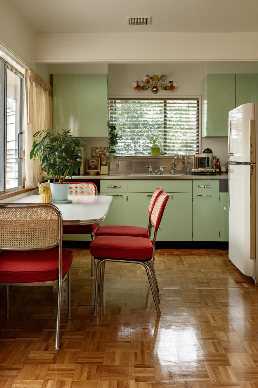 Retro Mint Mid-Century Kitchen Charm