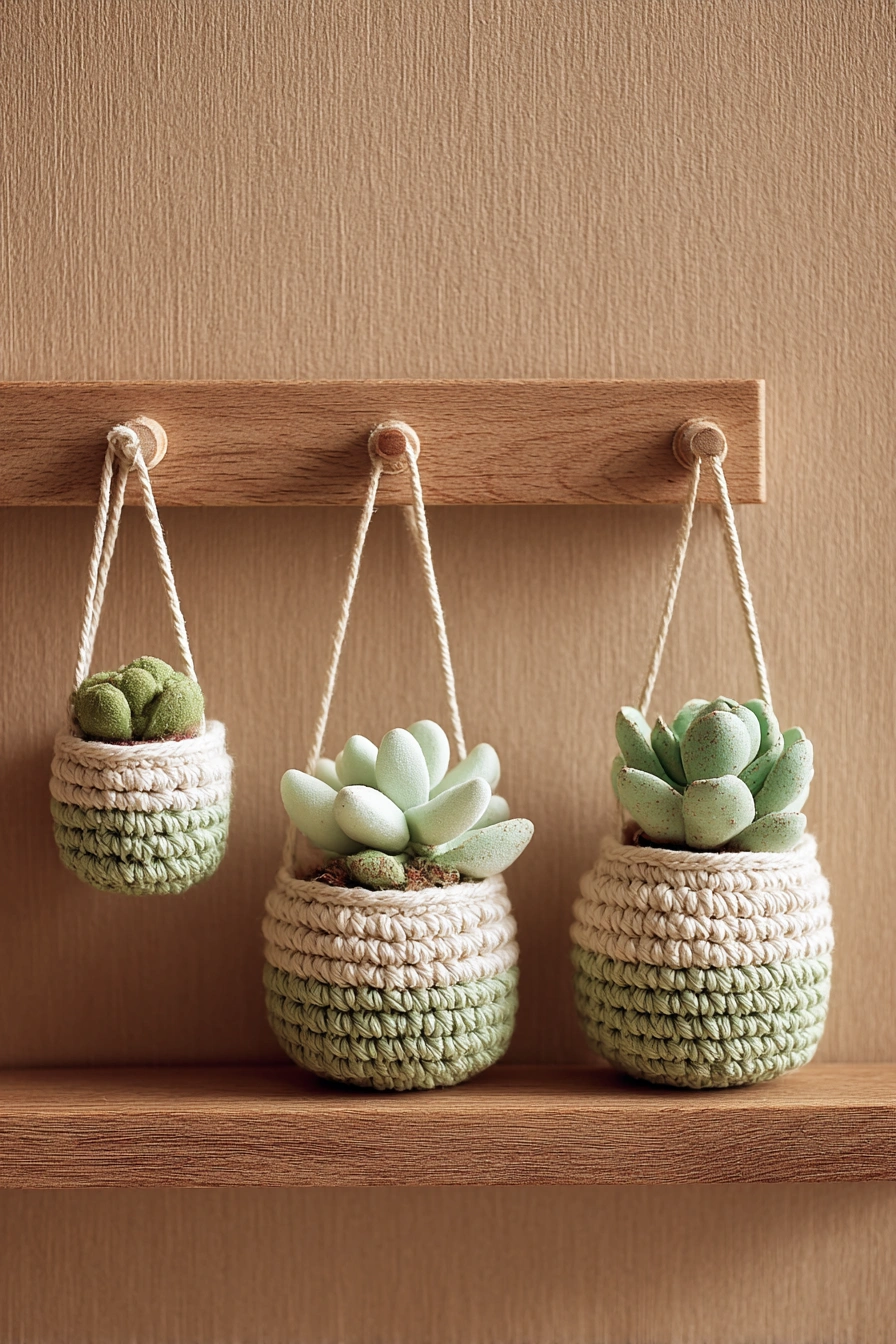 Hanging Crochet Succulent Planters