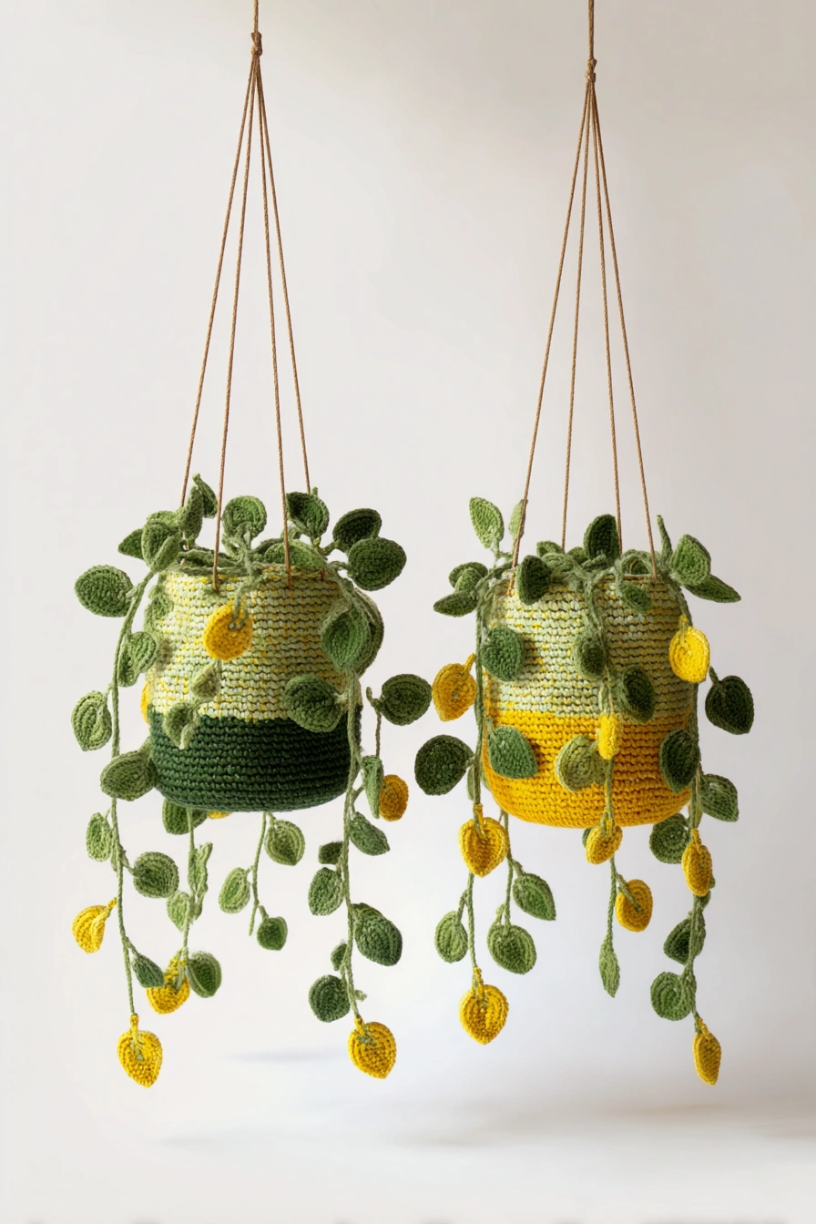 Hanging Crochet Trailing Succulents