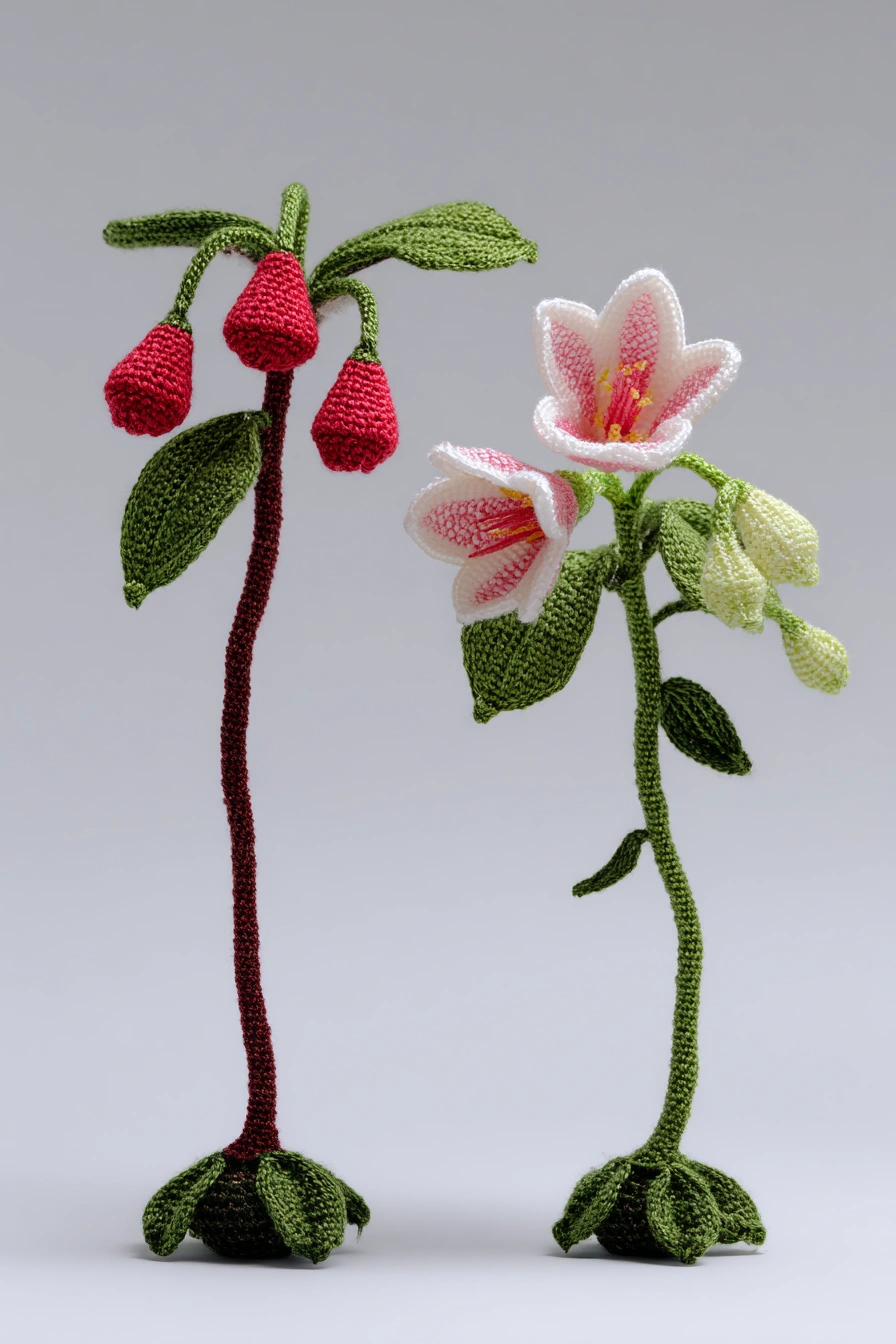 Elegant Crochet Floral Stems
