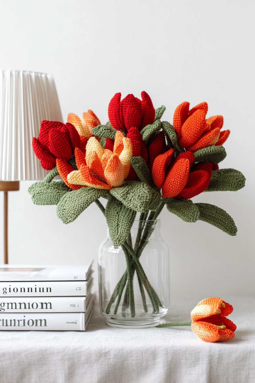 Crochet Blooming Succulent Bouquet
