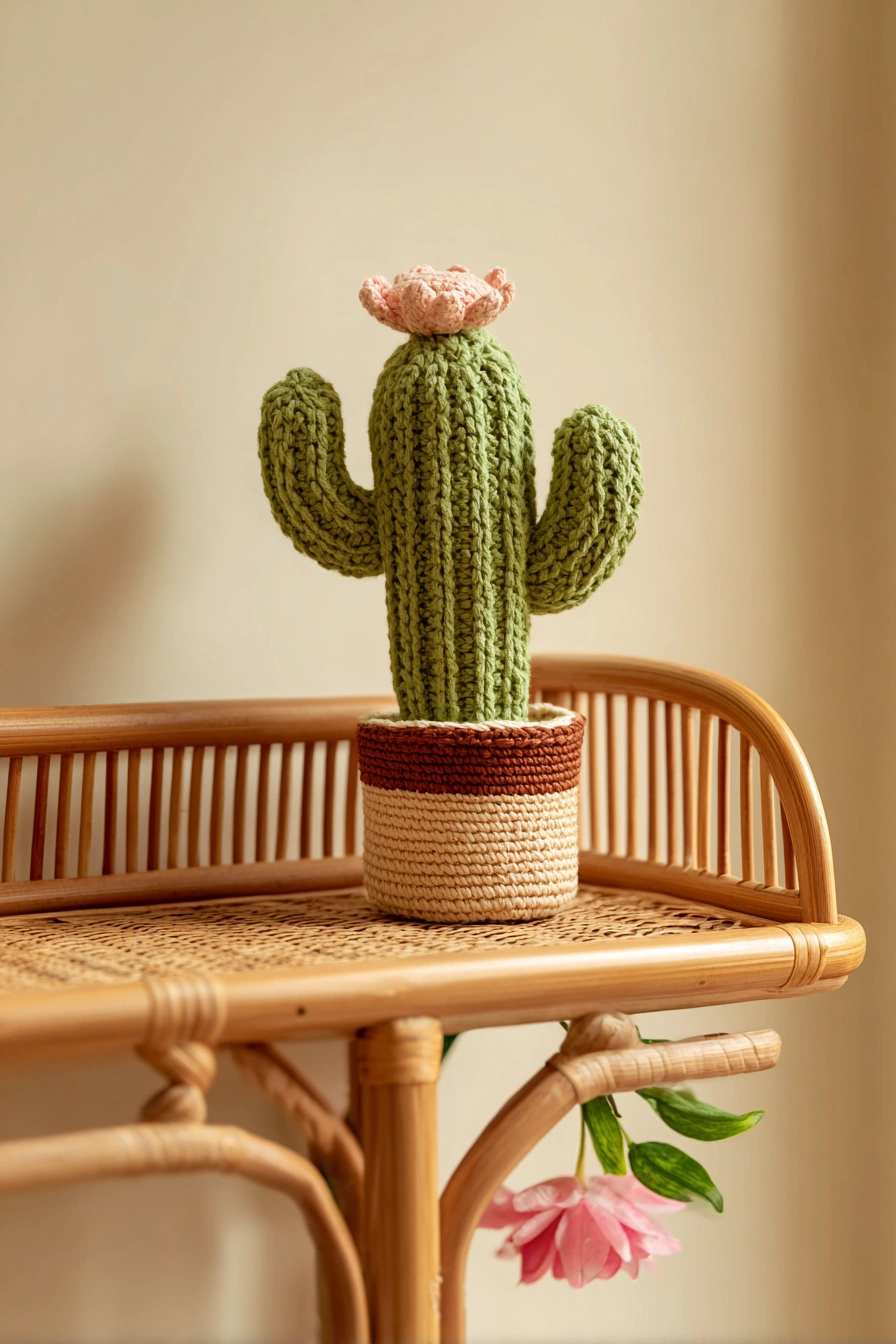 Cute Crochet Cactus Charm