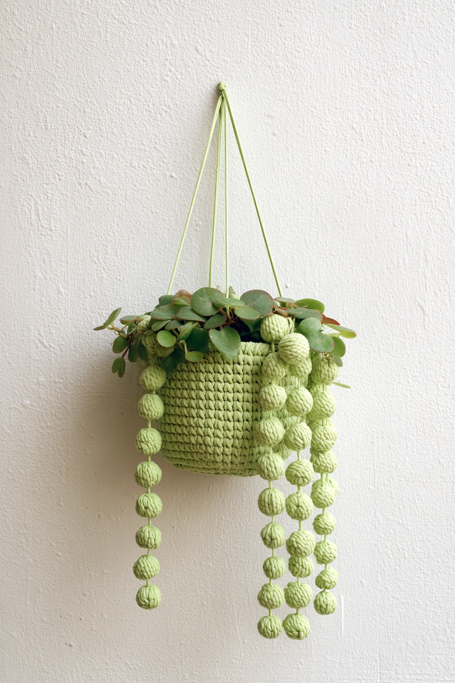 Crochet String of Pearls Planter