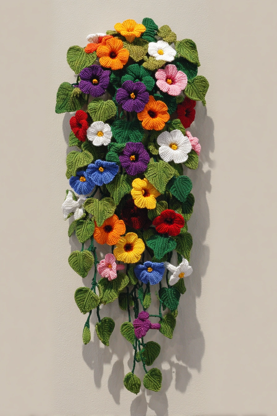 Vibrant Crochet Floral Cascade
