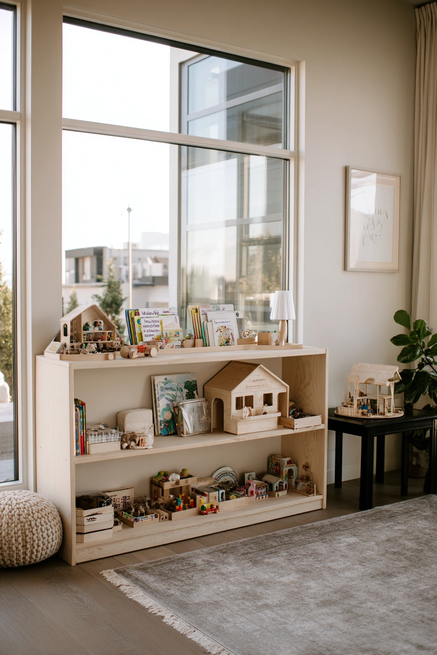 Serene IKEA Playroom Storage Wall