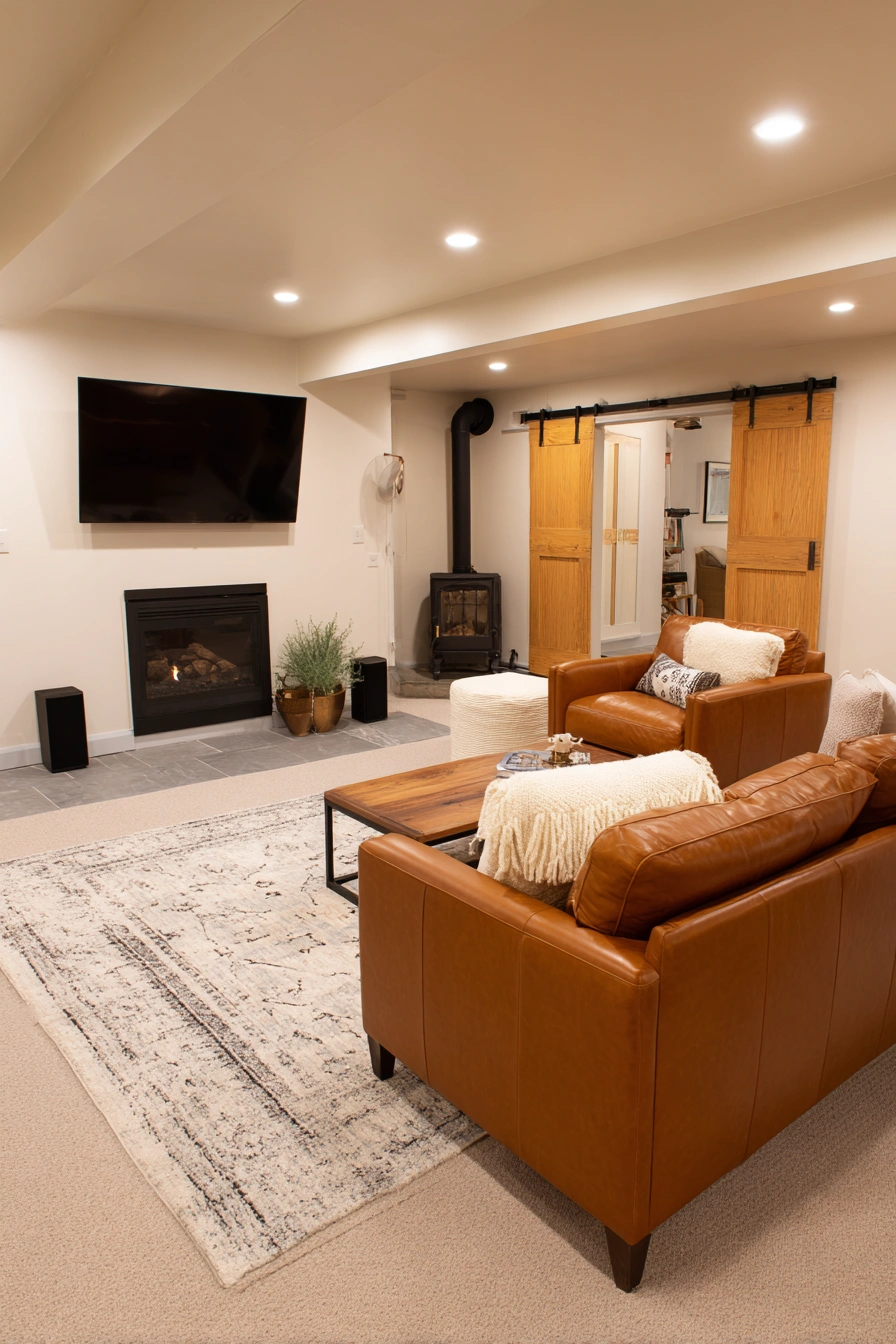 Cozy Basement Living Retreat