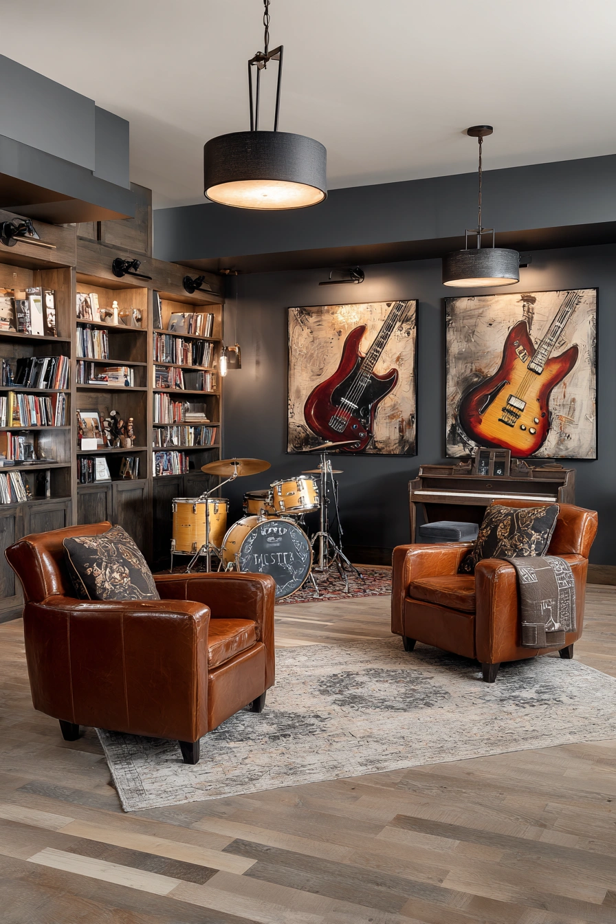Basement Music Lounge with Style
