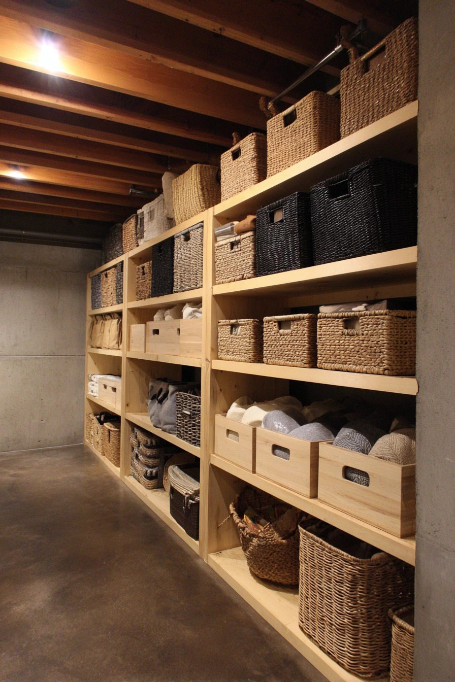 Organized Basement Storage Haven