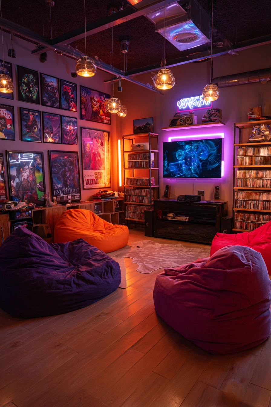 Neon Basement Entertainment Hub