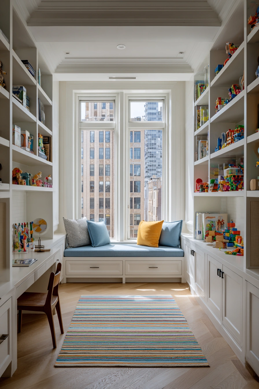 Bright Built-In Playroom Retreat