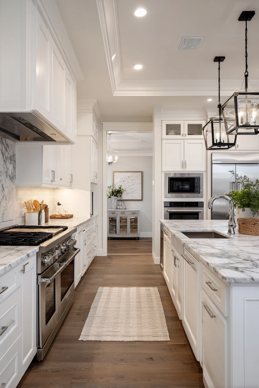 Classic White Kitchen with Modern Warmth