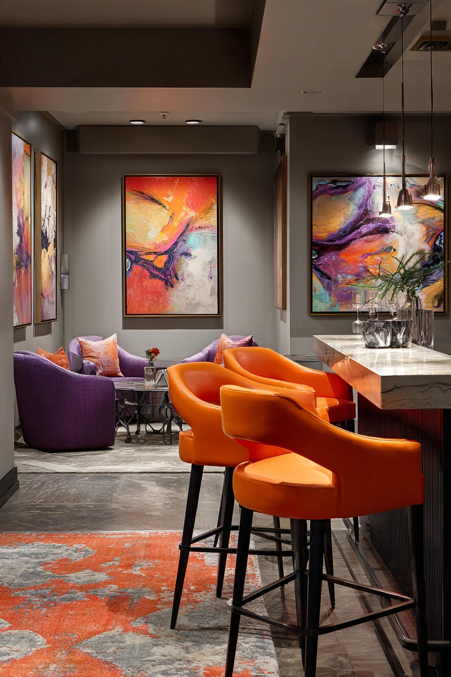 Bold Modern Lounge with Artistic Flair