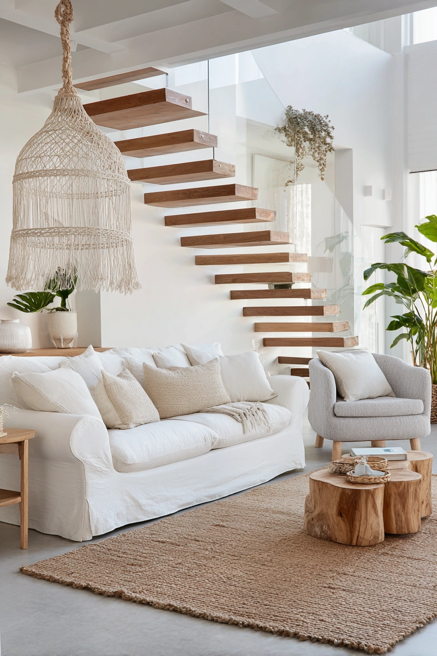 Airy Scandinavian Living Room Escape