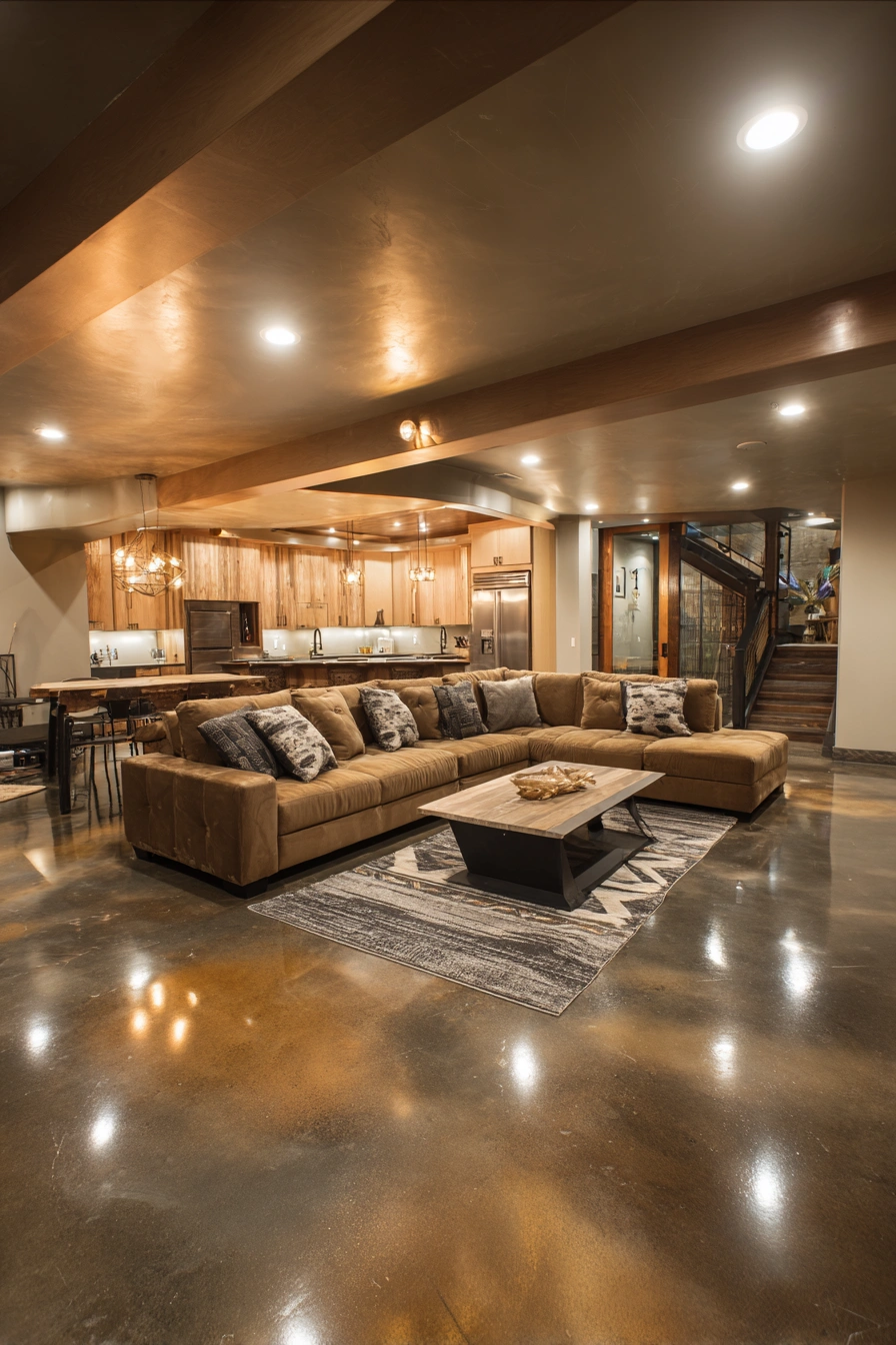 Warm Industrial Open-Concept Living