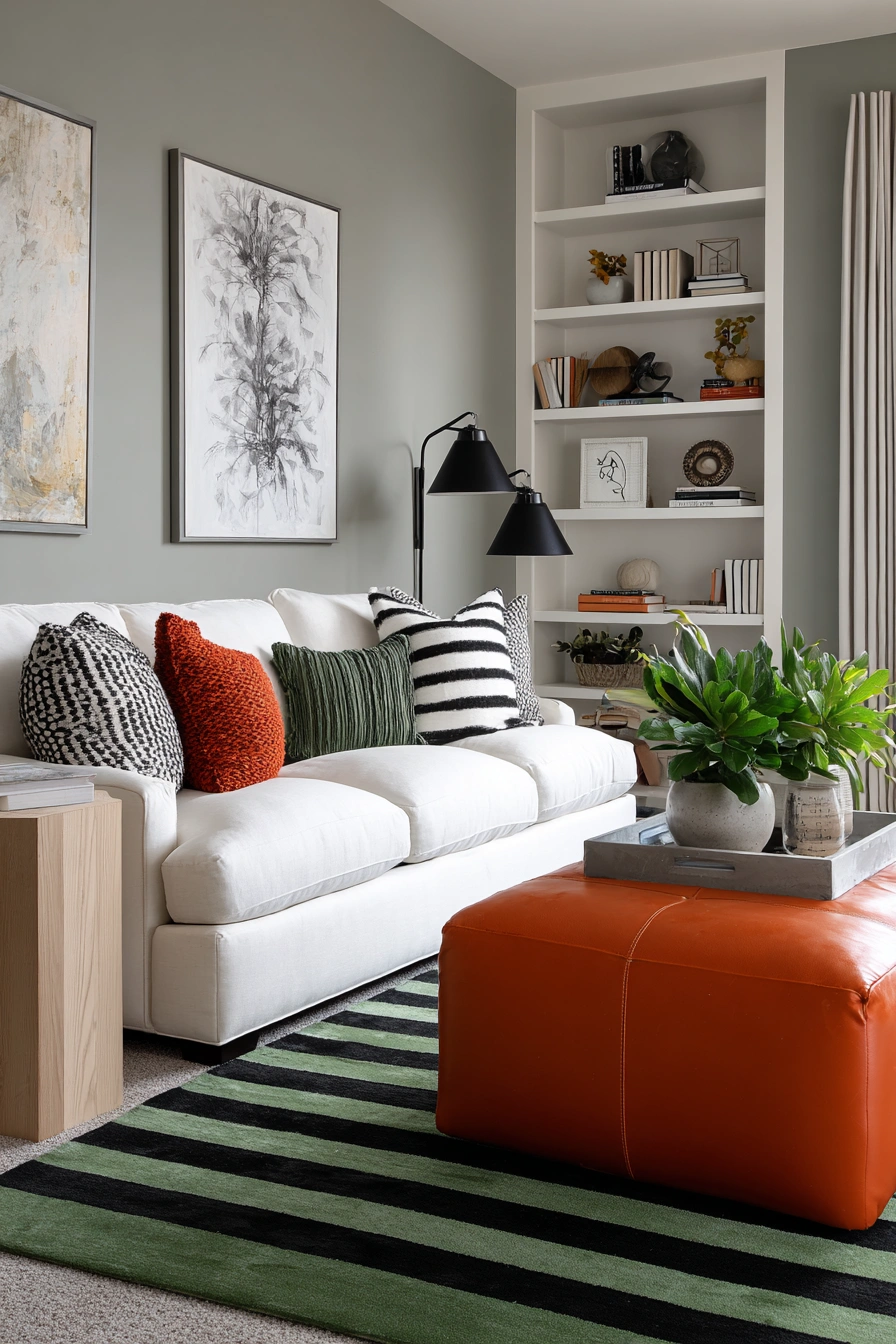 Modern Living Room with Cozy Accents