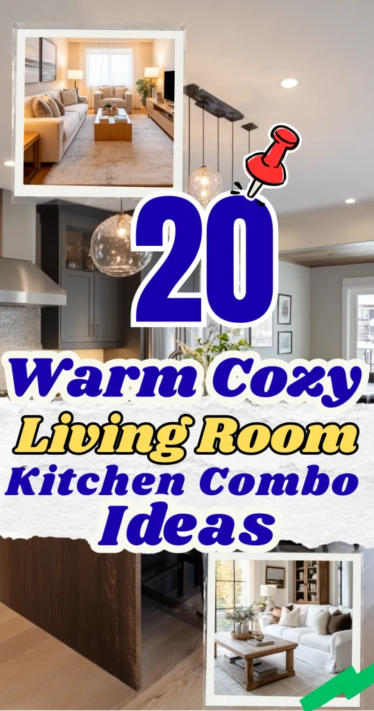 20 Warm Cozy Living Room and Kitchen Combo Ideas