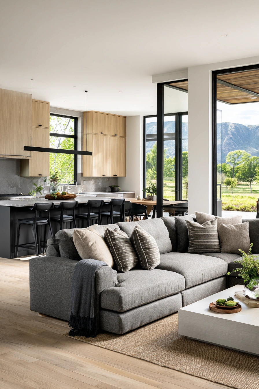 Modern Nature-Inspired Living Kitchen